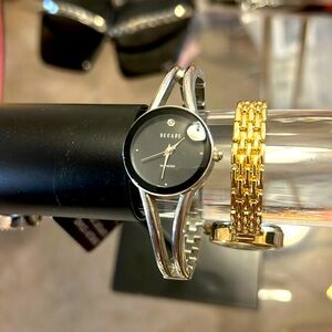 Dacade Silver Black Crystal Watch